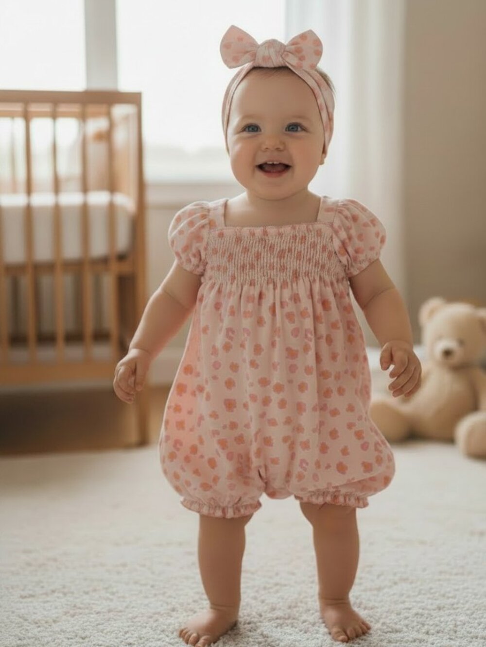 7 For All Mankind Bubble Romper & Headband Set 3–6M